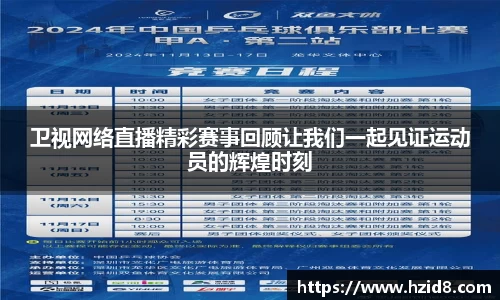卫视网络直播精彩赛事回顾让我们一起见证运动员的辉煌时刻